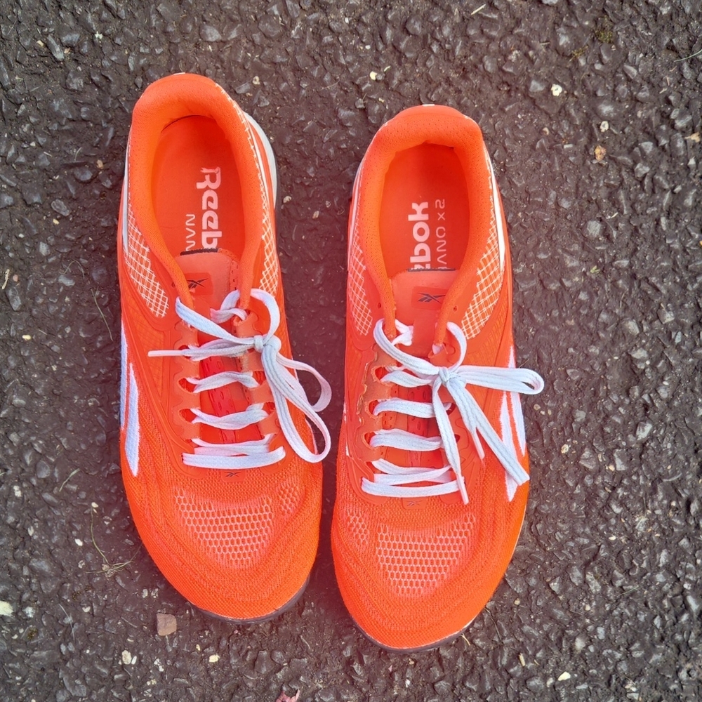 Reebok Bold Orange Sneakers with White Laces